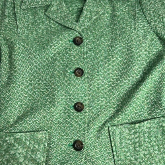 Pendleton Wool Pointed CollarJacket Shacket Green Herringbone Size Large - Picture 5 of 9